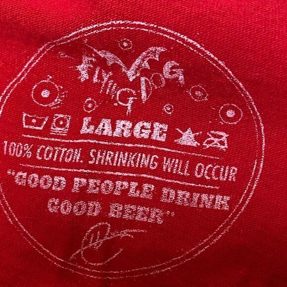 Flying Dog Women’s Unisex Red Graphic Shirt Sz L - Picture 5 of 7